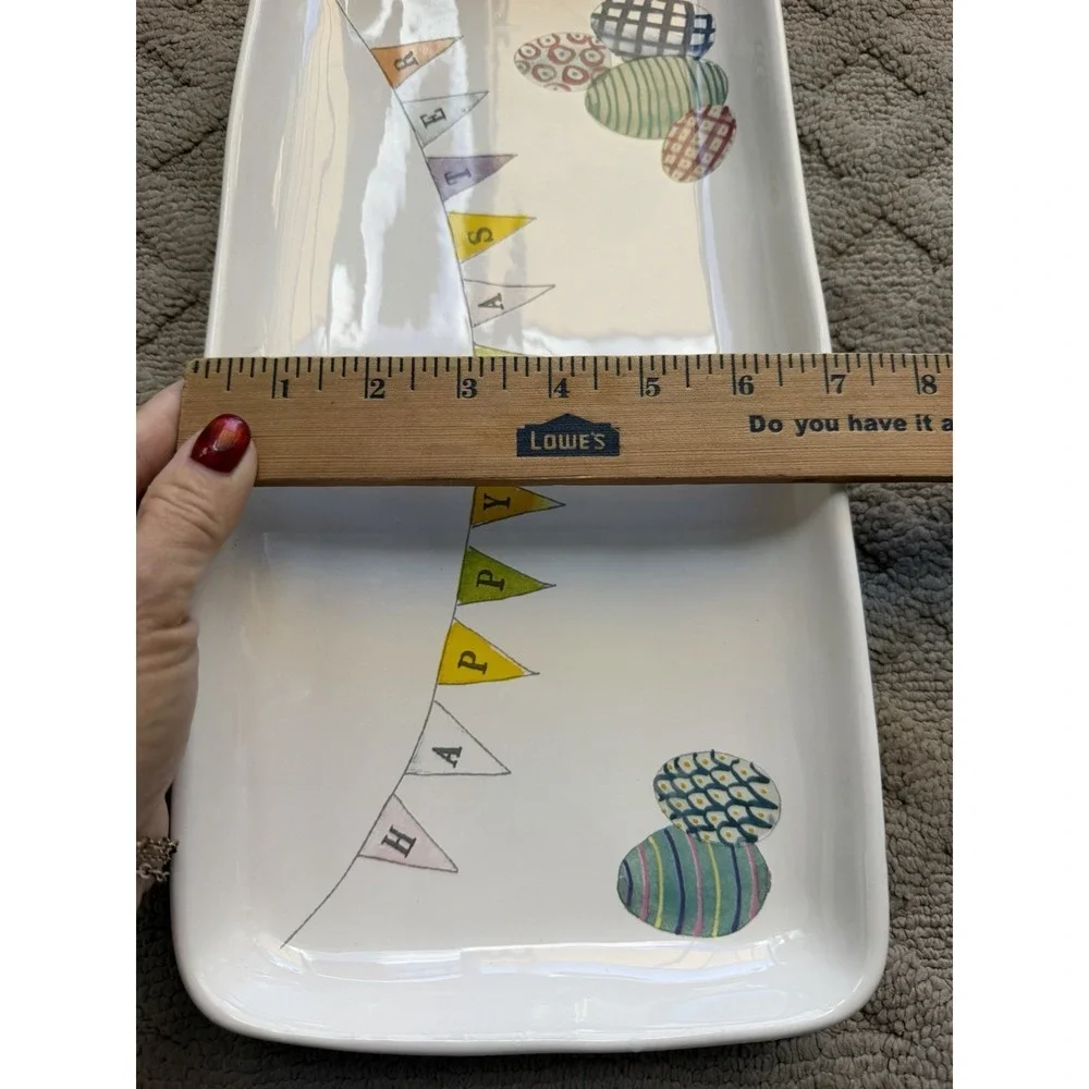 Easter Rae Dunn Happy Easter Banner Easter Eggs Serving Platter Tray